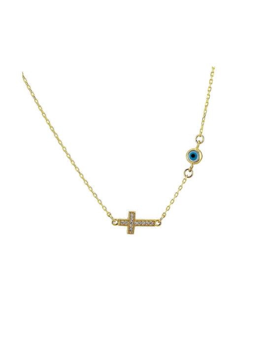 Goldsmith Women's Cross from Rose Gold Plated Silver with Chain