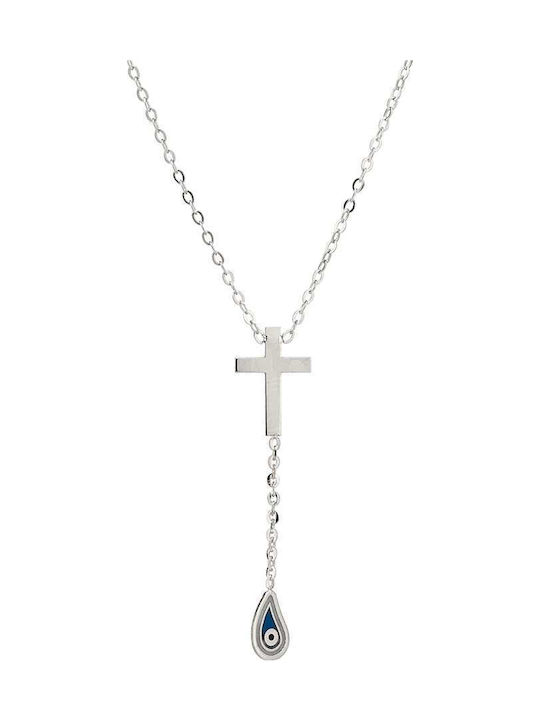 Goldsmith Damen Kreuz aus Rosé Vergoldetem Silber mit Kette