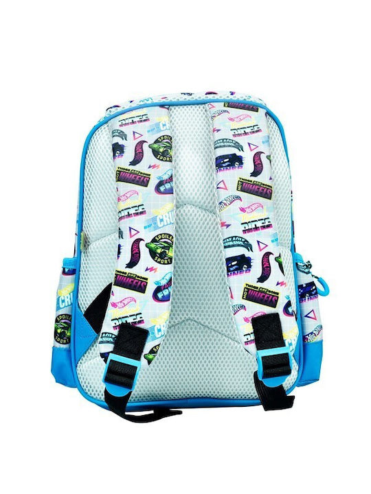 Gim Hot Wheels Retro School Bag Backpack Kindergarten Multicolour with Water Bottle Holder 12Liters