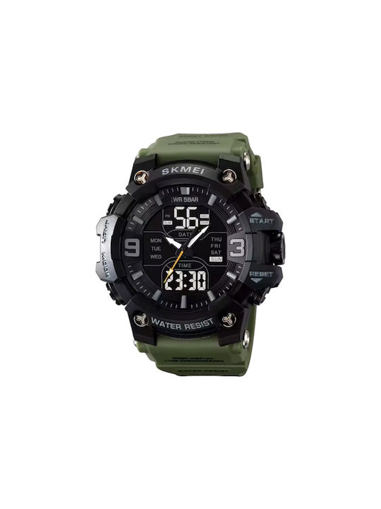 Skmei Analog/Digital Watch Battery with Rubber Strap Green