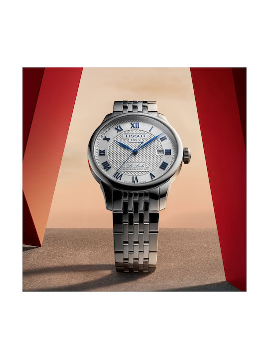 Tissot Ανδρικό Ρολόι 39.3mm Μπαταρίας με Ασημί Μεταλλικό Μπρασελέ