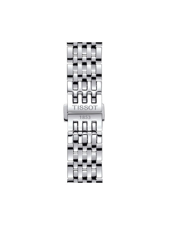 Tissot Ανδρικό Ρολόι 39.3mm Μπαταρίας με Ασημί Μεταλλικό Μπρασελέ