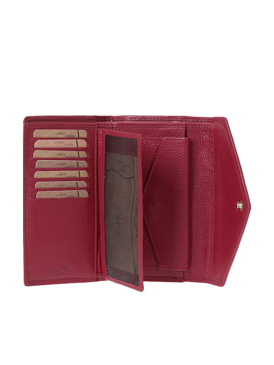 Large Leather Women's Wallet Classic with RFID Red