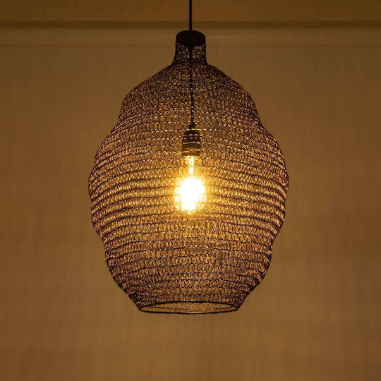 GloboStar Kentucky Hängelampe Bronze Raster mit Fassung E27 41x41x60cm.