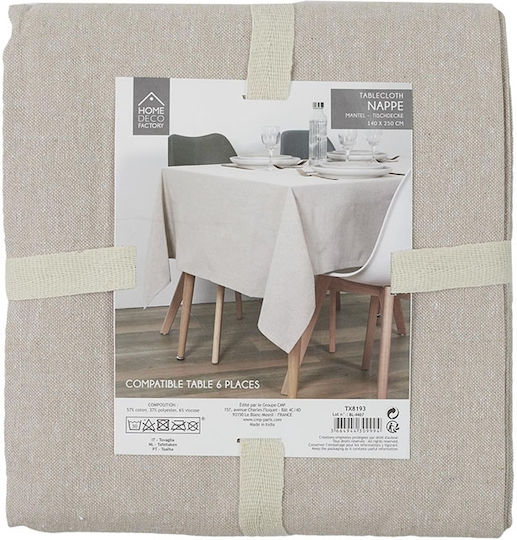 The Home Deco Factory Τραπεζομάντηλο Μπεζ 250x140εκ.