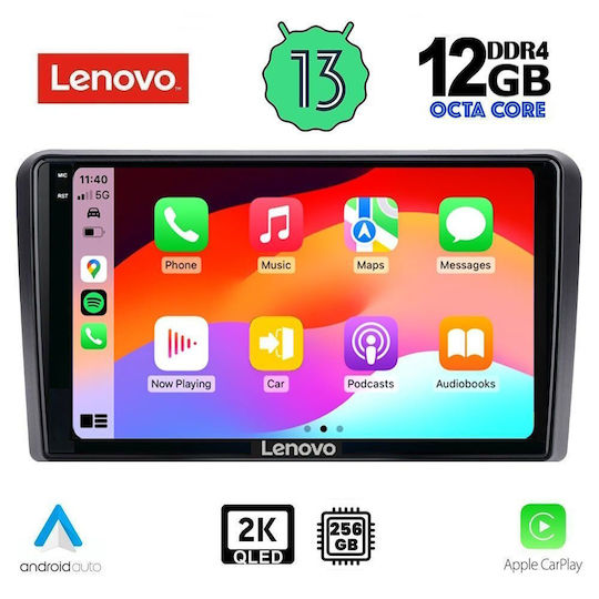 Lenovo Ηχοσύστημα Αυτοκινήτου για Ford Tourneo / Courier 2014> (Bluetooth/USB/WiFi/GPS/Apple-Carplay/Android-Auto) με Οθόνη Αφής 9"