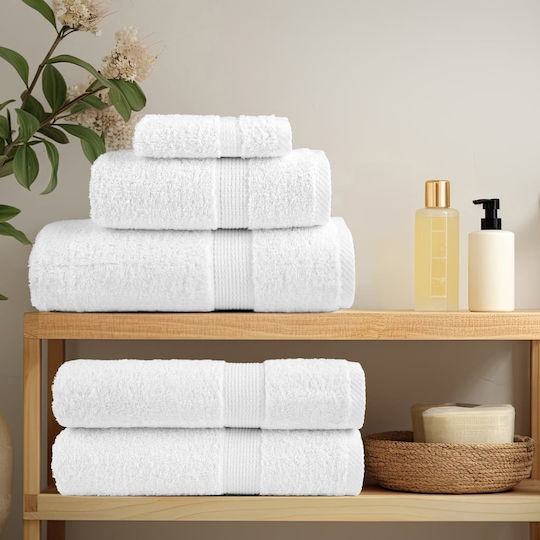 vidaXL Set 4 Hotel Pool and Beach Towels 200x80 cm 600gsm White