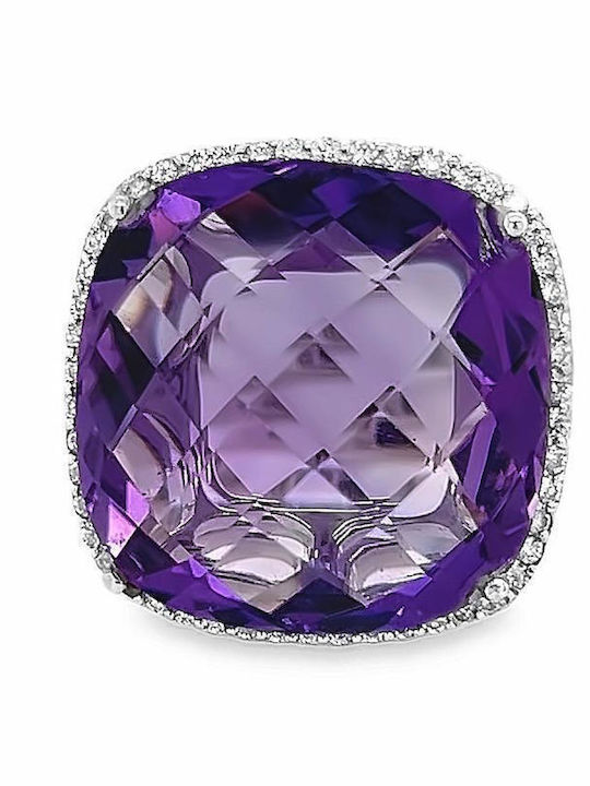 Xryseio Damen Ring mit Diamant aus Weißgold 18K