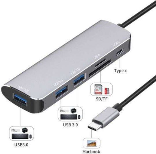 Onten Usb-c Otn-95116b Usb 3.0*3 Sd Tf Card Reader Pd Charger