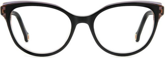 Carolina Herrera Plastic Eyeglass Frame Cat Eye Black HER 0253 807