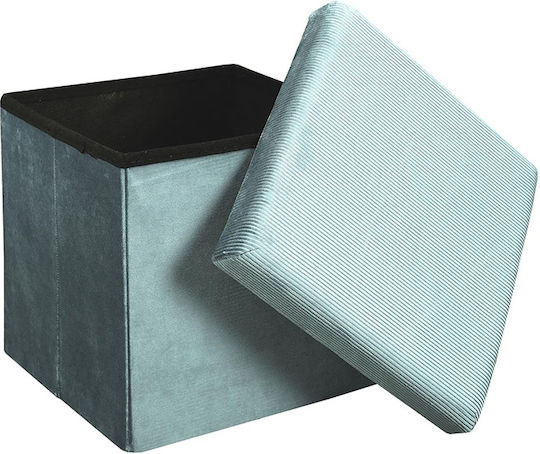 Hocker Für das Wohnzimmer Mit Stauraum Gepolstert mit Samt Blau 38x38x38cm