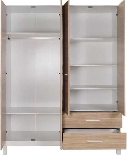 London Τετράφυλλη Ντουλάπα 159x52x202cm Oak / Λευκό London Τετράφυλλη Ντουλάπα 159x52x202cm Oak / Λευκό