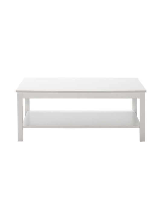 Rectangular Coffee Table Rustic Wooden White L103xW60xH40cm.