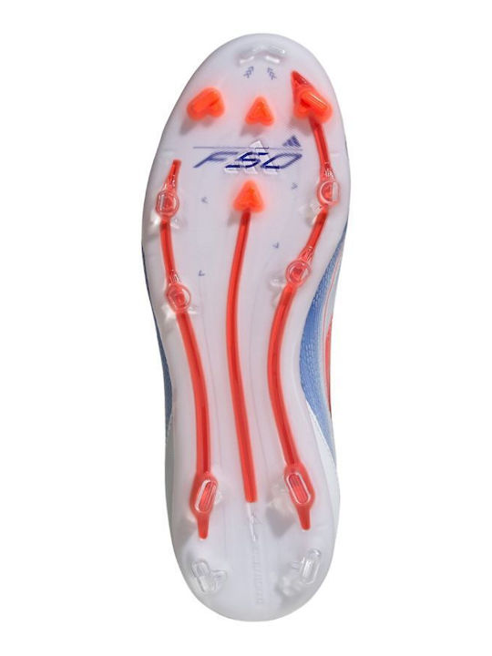 F50 Pro FG FG Детски Футболни Обувки с Бутони Облачно Бели / Слънчево Червени / Ясно Сини