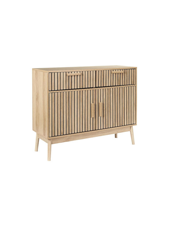 Sideboard Klaus Wooden with Drawers & Mirror Wood Shade Hd0091ygo 100x35x80cm
