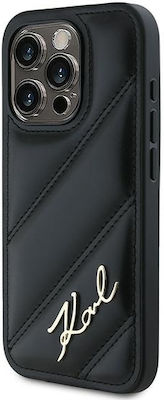 Karl Lagerfeld Back Cover Silicone / Plastic / Leather Black (iPhone 15 Pro)