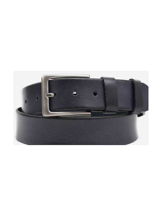 Stefano Mario Men's Leather Wide Belt Blue