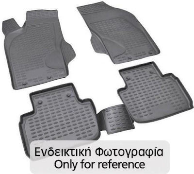 Novline Set of Front and Rear Mats Tray Type 4pcs from Rubber for Peugeot 3008 Black