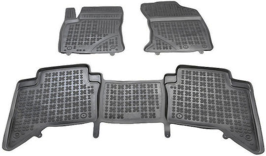 Rezaw Plast Set Front and Back Car Mats 5 Pieces for Toyota Hilux 2015 Black