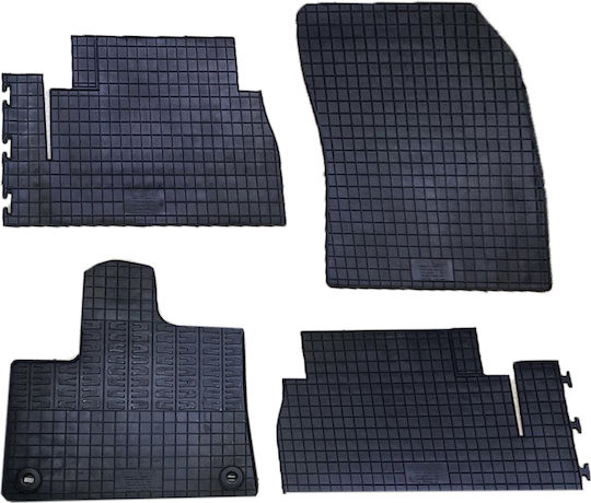 Cik Set of Front and Rear Mats 4pcs for Peugeot Rifter Opel Combo Citroen Berlingo Black