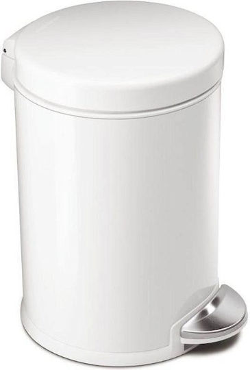 Simplehuman Waste Bin Made of Inox Steel with Pedal White 4.5L 2 Pieces