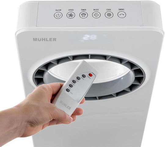 Muhler MC-4000 Ανεμιστήρας Χωρίς Πτερύγια 65W με Τηλεχειριστήριο Λευκός