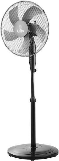 Estia Aeropulse Mit Rundem Sockel Ventilator 50W Lüfterdurchmesser 40cm Schwarze
