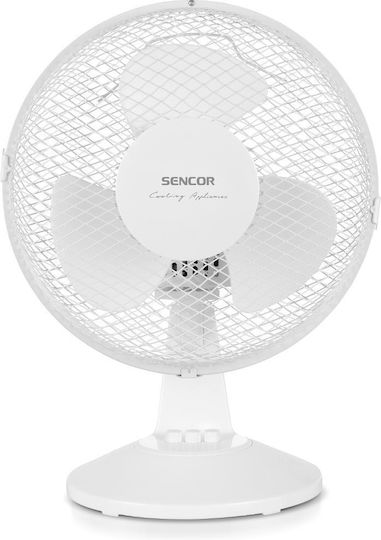 Sencor Επιτραπέζιος Ανεμιστήρας 25W Διαμέτρου 23cm Λευκός