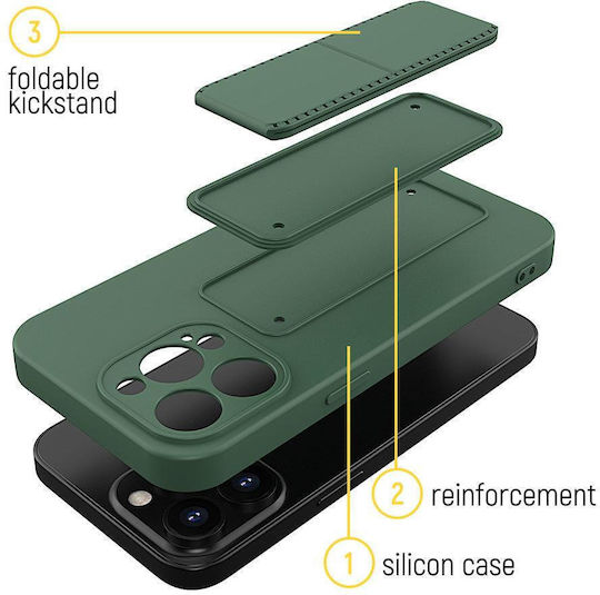 Wozinsky Kickstand Flexible Back Cover Σιλικόνης Μαύρο (Redmi Note 9)