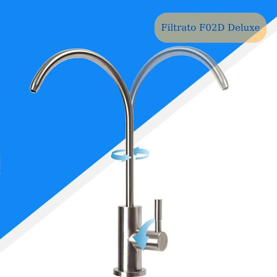 Filtrato Μονό Βρυσάκι Ανοξείδωτο F02D Deluxe Αξεσουάρ Φίλτρων Νερού 53-0015