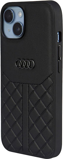 Audi Umschlag Rückseite Leder / Kunststoff Schwarz (iPhone 14)