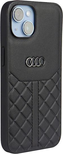 Audi Umschlag Rückseite Leder / Kunststoff Schwarz (iPhone 14)