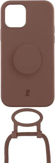 Just Elegance PopGrip Back Cover Σιλικόνης Καφέ (iPhone 14)