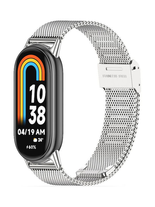 Tech-Protect MILANESEBAND Λουράκι Ανοξείδωτο Ατσάλι Γκρι (Smart Band 8 / 8 NFC)