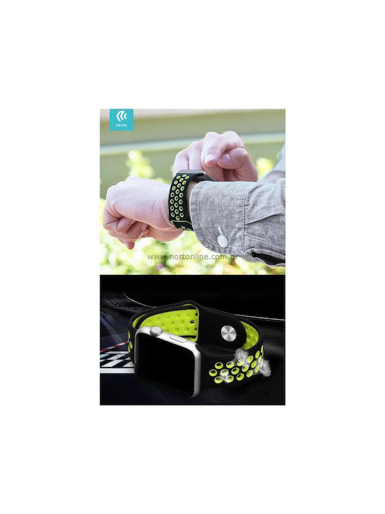 Devia Deluxe Sport2 Λουράκι Σιλικόνης Κίτρινο (Apple Watch 42/44/45mm)