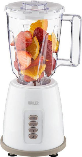 Muhler Μπλέντερ με Πλαστική Κανάτα 1.5 lt 500W Γκρι MB-155