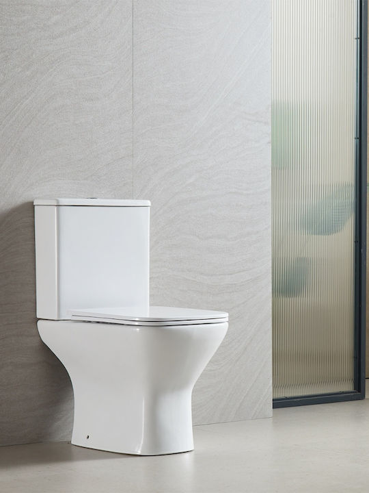 Karag Plastic Soft Close Toilet Slim Seat White Amfipolis 42cm