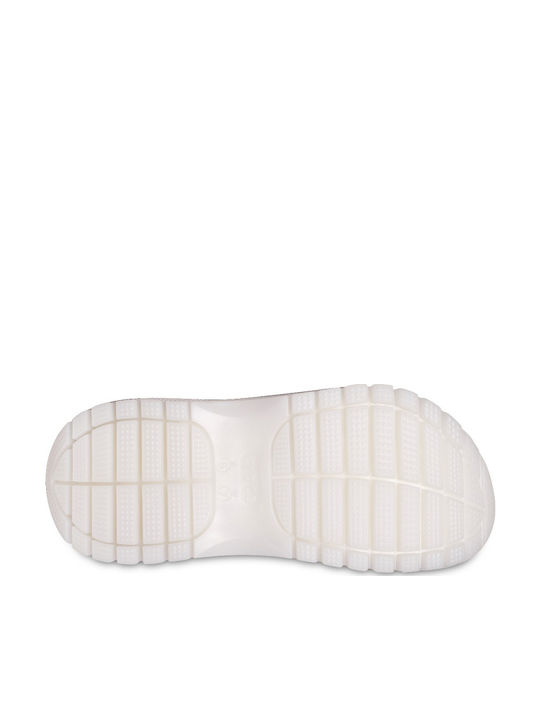 Crocs Classic Mega Crush Γυναικεία Σαμπό Λευκά