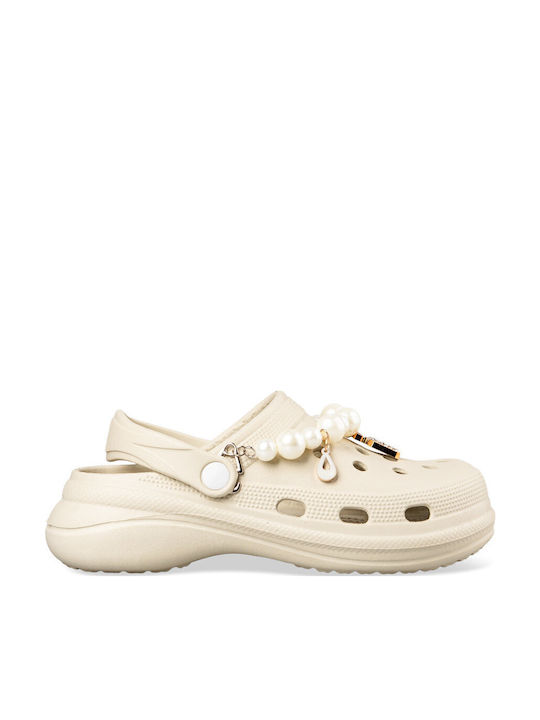 Envie Shoes Damen Clogs Beige