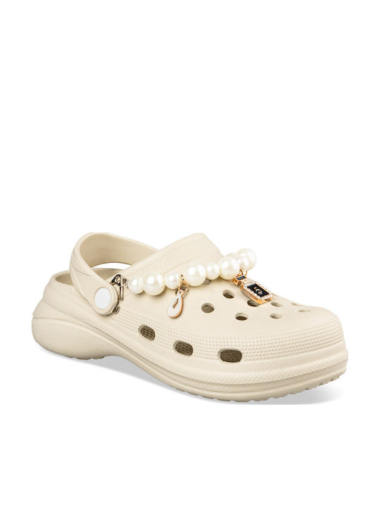 Envie Shoes Damen Clogs Beige