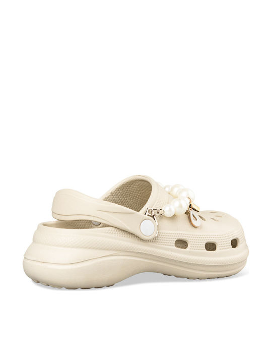 Envie Shoes Damen Clogs Beige