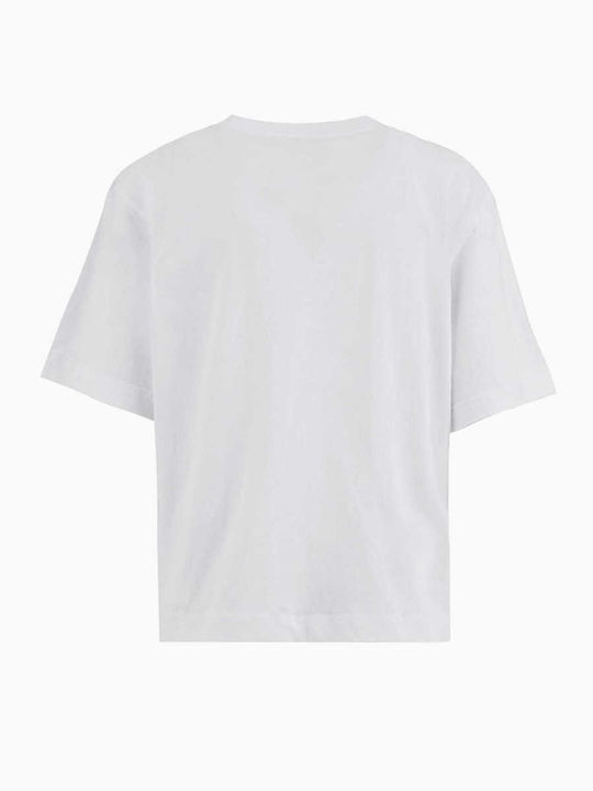 Guess Γυναικείο T-shirt Καρό Άσπρο