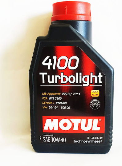 Motul 4100 Turbolight Συνθετικό Λάδι Αυτοκινήτου 10W-40 1lt