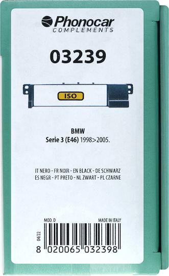 Phonocar Κιτ Εγκατάστασης 2 Din Πλαίσιο/Adaptor Εγκατάστασης R/CD για Bmw S3 E46 1998-2005 για BMW E92 1998-2005