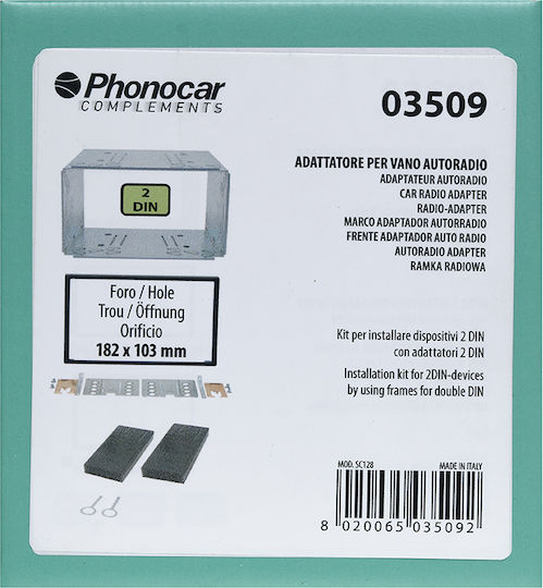 Phonocar Mounting Plate Frames 2 Din Metal Frame Kit 2-Din for Alfa Romeo Mito BMW Z3 Cadillac BLS Chevrolet Captiva / Epica Citroen Jumper Daihatsu Delta Fiat Bravo / Fiorino / Ducato / Qubo Ford Mondeo Hyundai i10 Jeep CJ Lancia Delta Mitsubishi Colt / Lancer Nissan Micra Opel Agila / Antara / Astra / Corsa / Vectra / Zafira Peugeot Bipper / Boxer Renault Alpine Seat Ibiza Smart ForTwo