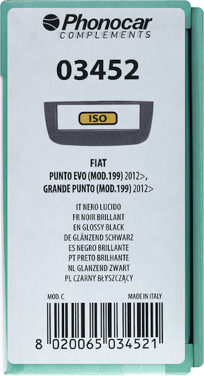 Phonocar DIN Fascia Panels 2 Din for Fiat Punto Evo 2012
