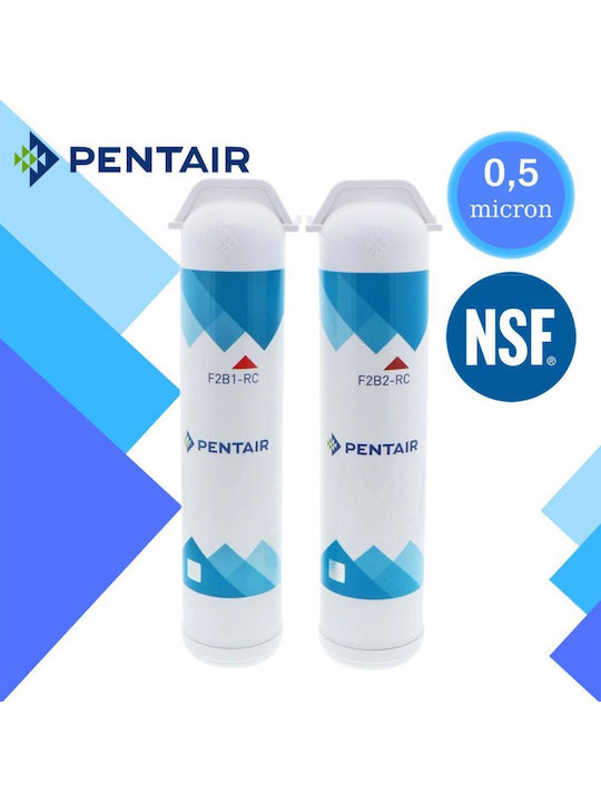 Pentair Under Sink Water Filter Replacement made of Activated Carbon F1B1-RC F2B2-RC 0.5 μm 2pcs