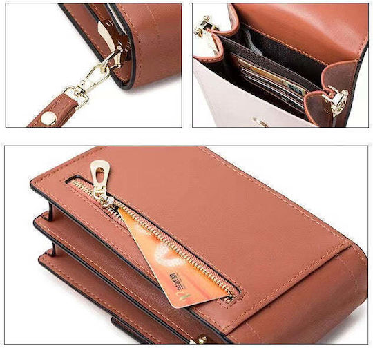 Hurtel Fancy Shoulder Strap Sock & Pouch Light Brown
