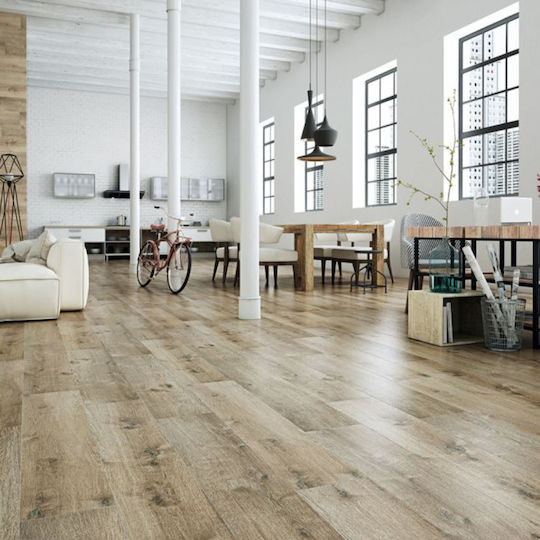 Stn Ceramica Merbau Roble Placă Interior Porțelanat Mat 120x23cm Maro