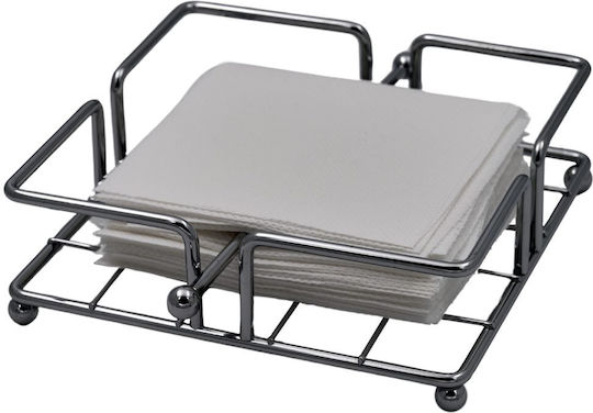 Sidirela Χαρτοπετσετοθήκη Μεταλλική Ασημί 20x20x6.5cm Ε-0853